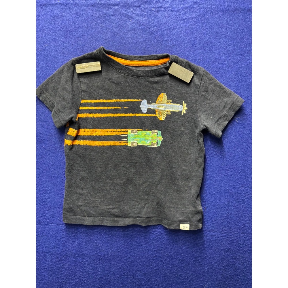 Racing Toddler‎ Baby Gap Hot Wheels Graphic T-Shirt 2T Navy Blue Short Sleeve